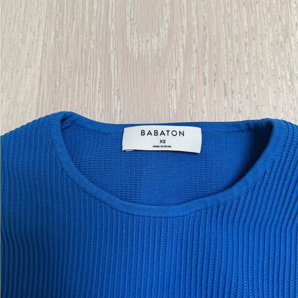 Babaton Blue Contour Tank Hip Length Sleeveless Ribbed Size XS - Picture 4 of 6
